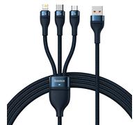 Baseus Cavo USB 3in1 Serie Flash, USB-C + Micro USB + Lightning, 100W, 1.2m (Blu)