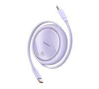 Baseus Cavo USB Baseus Free2Draw, mini cavo di ricarica retrattile da tipo C a tipo C, 100 W, 1 m, per telefoni, iPad, laptop e altro (viola)
