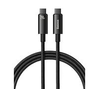 Baseus Cavo USB C a USB C 240W 3M, PD 5A QC 4.0, ricarica rapida USB C, cavo di ricarica in lega di zinco tipo C per iPhone 17/16/15/14/13/12, MacBook Pro iPad Air Mini Galaxy S25-20, Steam Deck
