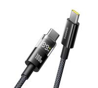 Baseus Cavo USB C con Display Digitale, Cavo di Ricarica Rapida da Tipo C a C da 100 W con 480 Mbps, Cavo intrecciato, Compatibile con iPhone16/16Pro/16Pro Max/15, Samsung S24U, MacBook, Surface, 2 m