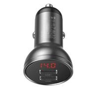 Baseus Car Charger Digital Display Dual USB 4.8A 24W Gray (CCBX-0G)
