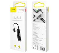 BASEUS - Converter L52 3-in-1 Fulmine Maschio A Doppio Fulmine + 3.5mm Femmina Nero (call52-01)