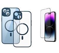 Baseus Cornice Trasparente Magnetic Case And Tempered Glass Set for iPhone 14 Plus (Blue)