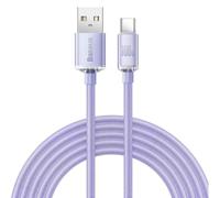 Baseus Crystal Shine Series Fast Charging Data Cavo USB Type A to USB Type C 100 W 2 m Viola (CAJY000505)