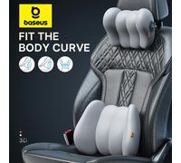 Baseus Cuscino per il collo dell'auto Poggiatesta Vita Supporto per sedile in memory foam 3D per poggiatesta da viaggio Dispositivo per cuscino lombare traspirante per la schiena dell'auto