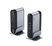 Baseus Docking Station 17 in 1 4K HDMI*2 DP*1 per trasmissione a 3 monitor con 100 W PD, USB 3.0 * 3, LAN, lettore di schede SD/TF, hub audio per Windows, laptop Mac