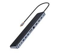 Baseus Docking Station Triple Display 12 in 1 con 2 lettori HDMI 4K, DP, 100 W PD, 3 USB 3.0, 1 USB C, Gigabit Ethernet, SD e TF Card Reader per MacBook/Dell/HP/Surface/Steam Deck