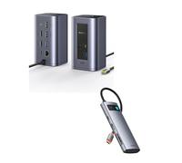 Baseus Docking Station USB-C, Nomos Air 12 in 1+Baseus USB C Hub 7 in 1 Adapter