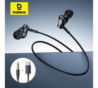 Baseus Encok CZ11/HZ11 Auricolari cablati Tipo-C/Auricolari cablati con jack da 3,5 mm con microfono 120 ° Angolo per computer portatile, tablet, telefono