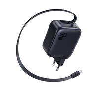 Baseus Enercore Caricatore USB C 67W Con Cavi Arrotolabile, Alimentatore GaN Con 2 Porta USB-C, Caricatore Rapido Compatto Compatibile Con iPhone 17/16/15/14Pro, Galaxy S25, MacBook, HP, Dell, iPad