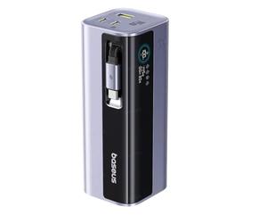 Baseus EnerGeek Powerbank Batteria esterna da 145 W da 20000 mAh con cavo USB-C retrattile da 60 cm per laptop, iPhone 16/15, MacBook e ricarica multipla