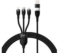 Baseus Flash II 3-i-2 USB/USB-C to Lightning/Micro/USB-C 100W, 1.2m - Black