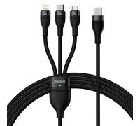 Baseus Flash Series II 1,5m 3 in 1 Type-C a Micro USB + 8 Pin + Tipo-C 100W Cavo