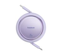 Baseus Cavo USB C a Lightning, cavo di ricarica rapida da USB C a Lightning retrattile da 20 W compatibile con iPhone 14/13/13 Pro/13 Pro Max/12/12 Pro/11/XS MAX/8 Plus, iPad Pro, viola