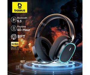 Baseus GH02 Cuffie wireless da gioco con microfono Cuffie over-ear Bluetooth 5.3 Driver da 40 mm Cuffie RGB 2.4G/wireless/cavo