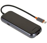 Baseus Hub 5in1 AcmeJoy serie USB-C a 2xUSB 3.0 + USB 2.0 + USB-C PD + RJ45 (grigio scuro)