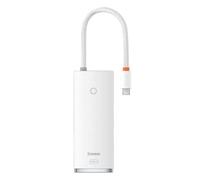Baseus HUB Lite Series 5-in-1 Multifunctional (Type-C to 2x USB 3.0 / PD Type-C / HDMI 1.4 / SD/TF) White (WKQX050102)
