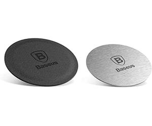 Baseus Magnetic Iron Suit - 2 piastre magnetiche in metallo per supporto per smartphone, per auto, colore: Argento (ACDR-A0S)