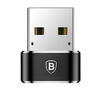 Baseus - Mini adattatore da tipo C a USB maschio, [CAAOTG-01] [5A max USB 2.0] Adattatore da tipo C a USB 2.0 480Mbps [Black] - Nero