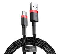 Baseus mstr Cavo dati/cavo di ricarica USB-C in nylon intrecciato nero/rosso (3 m)