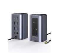 Baseus Nomos Air 12 in 1 Docking Station USB-C, docking station 2 monitor, 2 x 4 K, 10 Gbps USB-C/A, 100 W PD, Gigabit Ethernet, compatibile con laptop