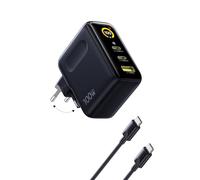 Baseus Picogo AI 100W USB-C Caricabatterie, Smart Display & Touch Control, 3-in-1 Ricarica Rapida, Avanzato Alimentatore GaN, Compatibile con MacBook, iPhone 17/16/15/14, Samsung, Pixel e Altri