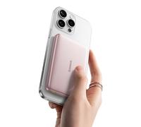 Baseus Picogo AM41 Power Bank, Ultra Slim 10000mAh Qi2 Magsafe Powerbank 15W Wireless, 27W PD Fast Charging, Mini Magnetic External Battery with USB C Cable for iPhone 16/15/14/13/12, Rosa