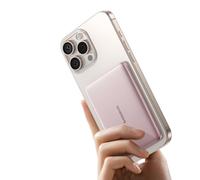 Baseus Magsafe Power Bank Ultra Slim, Ultraleggero Magnetico Powerbank per iPhone 16/15/14, Mini Wireless 5000 mAh Batteria Magsafe USB-C PD 20 W, Batteria Esterna con Display LED, Rosa