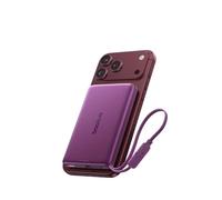 Baseus Picogo AM52 - Power Bank Qi2.2 Magsafe da 10000 mAh, 25 W wireless, ricarica rapida PD 45 W, cavo USB C integrato, batteria esterna magnetica per iPhone 17/16/15/14/13, rosso ciliegia scuro