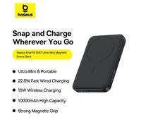 Baseus Power Bank Magnetico 22.5W 10000mAh Ricarica Cablata PD 15W Ricarica Wireless Compatibile con iPhone 17 Pro Max Samsung S26