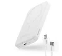 Baseus Powerbank 5000mAh con ricarica wireless MagSafe 20W Bianco + cavo da USB-C a USB-C 30 cm Bianco