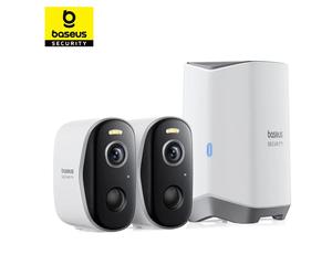 Baseus Protezione di sicurezza Telecamera esterna Serie N1 Kit 2K a 2 telecamere Sicurezza domestica wireless Durata della batteria di 210 giorni HomeKit Memoria da 16 TB