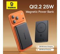 Baseus Qi2.2 Power Bank 25W 10000mAh con Ricarica Wireless Magnetica e USB-C PD 45W per iPhone 17 16 Pro Max Samsung S25