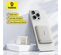 Power bank ultrasottile da 5000 mAh con supporto e cavo PicoGo AM31 Qi2 MagSafe da 20 W - grigio
