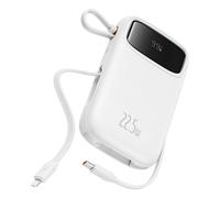 Baseus Qpow2 Dual-Cable Digital Display Fast Charge Power Bank 10000mAh 22.5W Stellar White Litio Polimero (LiPo) Bianco - Nouvo