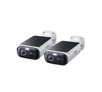 Baseus Security S1 Lite [2 Pezzi] Telecamera Wi-Fi Esterno senza Fili Pannello Solare, IP67 Videocamera Sorveglianza Batteria 2K 135°, Visione Colorata, Nessun Costo, Compatibile con Alexa & Google