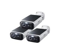 Baseus Security S1 Lite [3-Cam] Telecamera Wi-Fi Esterno senza Fili Pannello Solare, IP67 Videocamera Sorveglianza Batteria 2K 135°, Visione Colorata, Nessun Costo, Compatibile con Alexa & Google