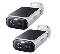 Baseus Security S1 Lite, telecamera di sorveglianza esterna, batteria solare Wi-Fi, IP67, resistente alle intemperie, sorveglianza senza fili, per esterni, 2 K, 135°, visione notturna a colori, senza