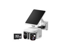 Baseus Security X1 Pro Telecamera di sorveglianza esterna solare Wi-Fi, telecamera sorveglianza senza fili, doppia fotocamera con scheda micro SD da 32 GB