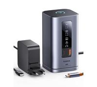 Baseus Spacemate 11 in 1 Docking Station con Alimentatore 3 Monitor per Windows, con Display Intelligente, 4K HDMI/DP, 10Gbps USB-C/A, 100W PD, Ethernet, Audio, Compatibile con HP/Lenovo/Dell/Acer