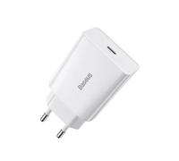 Cabo Baseus Speed Mini Fast Wall Charger EU USB 20W 3A Power Delivery Quick Charge Branco (Ccfs-Sn02)