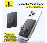 Baseus Supporto Portafoglio Magnetico per iPhone 17 16 Pro Max 17 Air Custodia per telefono MagSafe Slot per 3 schede Pelle PU 360 ° Ruota la custodia del supporto