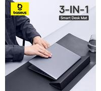 Baseus Tappetino da scrivania intelligente 3 in 1 con poggiapolsi come supporto per telefono tablet portatile Tappetino da tavolo per mouse grande multifunzionale in pelle PU