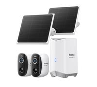 Baseus Telecamera di sicurezza per esterni a energia solare, senza fili, 16 TB, memoria espandibile, energia eterna, IP67, visione notturna, 2 K, sorveglianza Wi-Fi con pannello solare, memoria locale