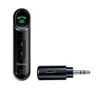 Baseus Trasmettitore Fm/Trasmettitore Bluetooth Car/AutoAudio Con AUX adattatore 3.5mm Jack - Stereo (a Bluetooth 5.0, A2DP, Microfono incorporato) Nero WXQY-01