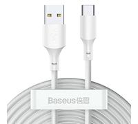 Baseus Cavo USB-A a USB-C Simple Wisdom TZCATZJ-0 Set da 2 5A PD 40W 1,5 m Bianco