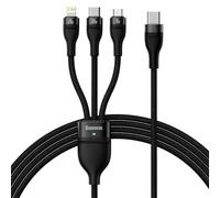 Baseus Universal Flash Series II 3-in-1 Fast Charging Data Cable (Type-C to Micro + Lightning + Type-C) 100W, 1.5m Black