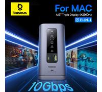 Baseus USB C HUB per Mac M3 M2 M1 Sistema HDMI 4K@60Hz MST Tripla Display per MacBook Air Pro Window 11 in 1 HUB Docking Station