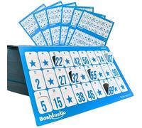 Bashtastic 1008 Cartelle Tombola con Finestrelle - Cartelle Tombola Classica, Cartella Riutilizzabile, Numerate e Tutte Diverse tra Loro per il Gioco Tradizionale e Bingo 90 Palline, Colore Arancione