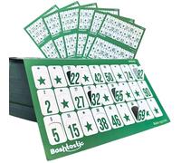 Bashtastic 504 Cartelle Tombola con Finestrelle - Cartelle Tombola Classica, Cartella Riutilizzabile, Numerate e Tutte Diverse tra Loro per il Gioco Tradizionale e Bingo 90 Palline, Colore Verde